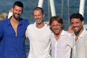 莫德里奇、科瓦西奇、德约科维奇和切费林在克罗地亚共度假期