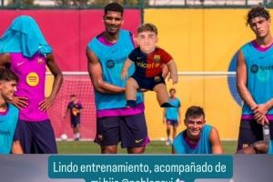 阿劳霍晒照：美好的训练时光，有儿子加维相伴左右