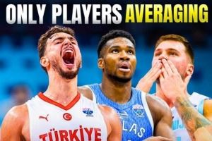 东契奇字母哥申京是本届欧锦赛至今仅有的3位场均至少20+5+5球员